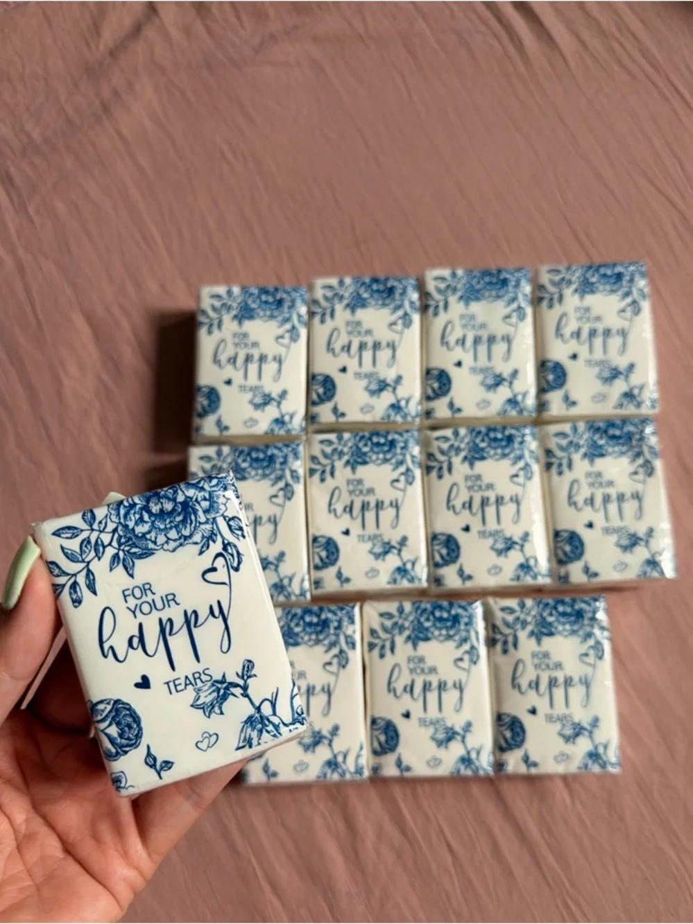 For Your Happy Tears Decorative Pocket Tissues - Blue & White (Set)